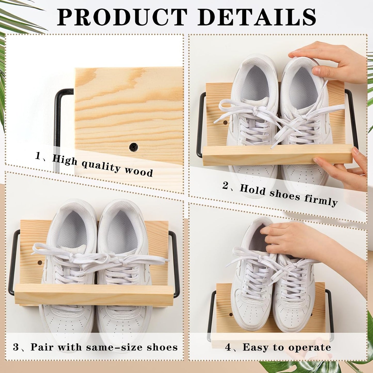 Organiz. zapatos pared 2uds madera moderno compacto
