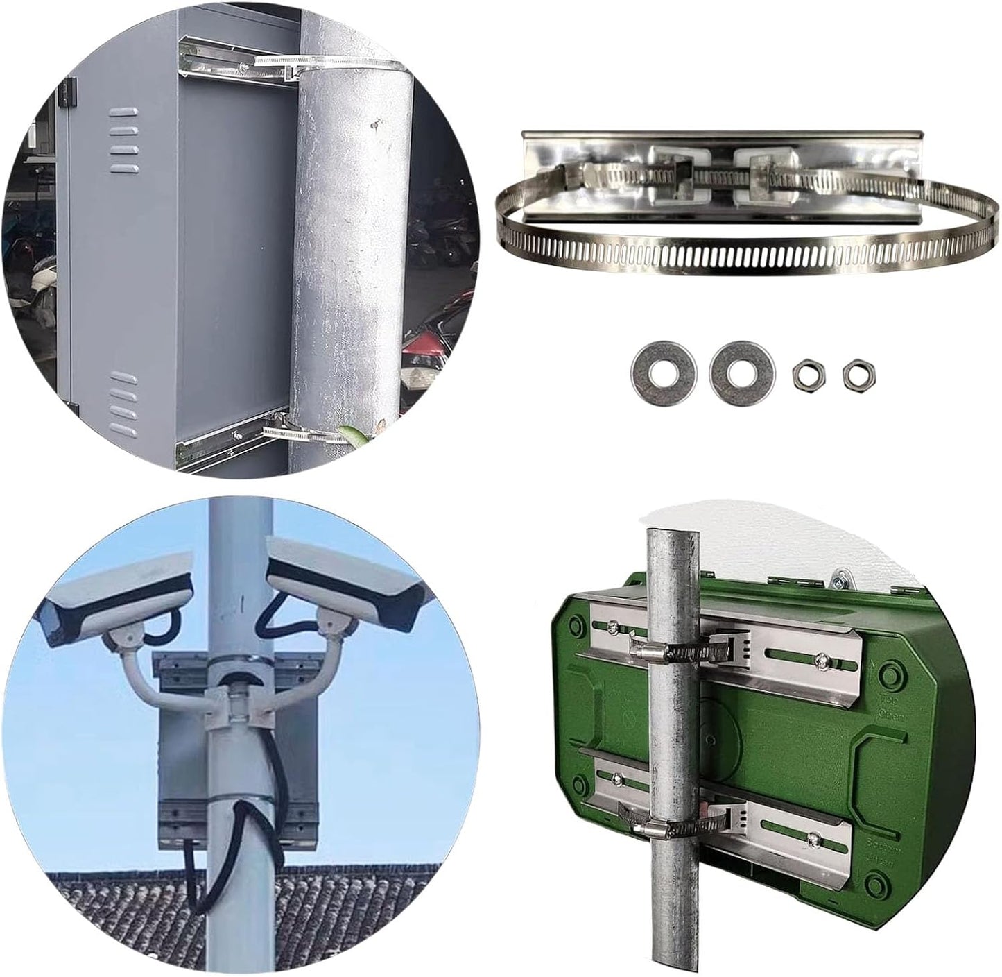 Soporte letreros acero inox 1.2-7.9pulg resistente agua