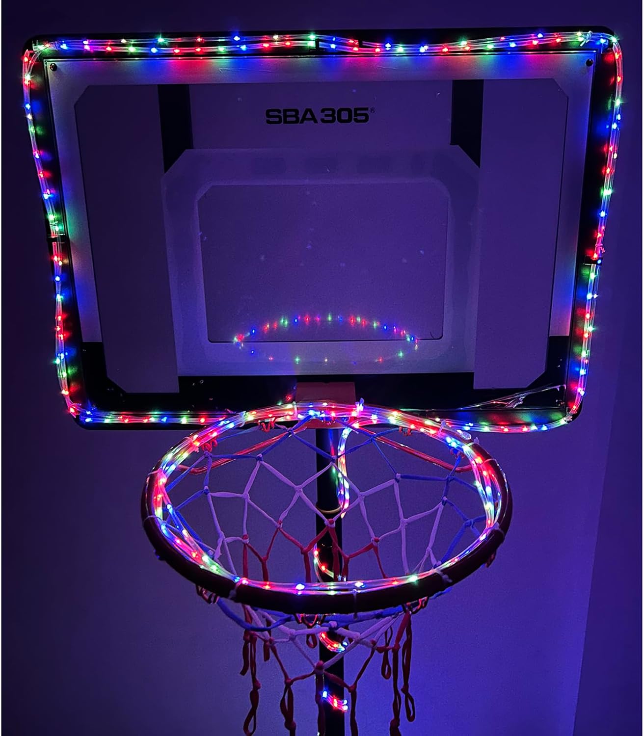 Luces LED aro baloncesto 18" 8 modos multicolor impermeable