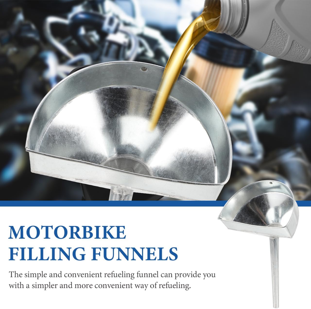 Embudo metal llenado combustible 7.9" automotriz