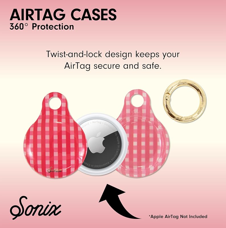 Fundas protectoras AirTag llavero soporte rojo guinga
