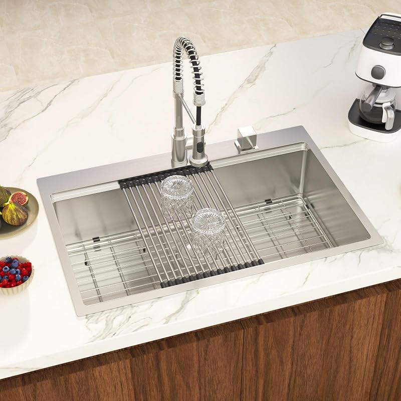 Fregadero cocina acero inox 33" caída 22"