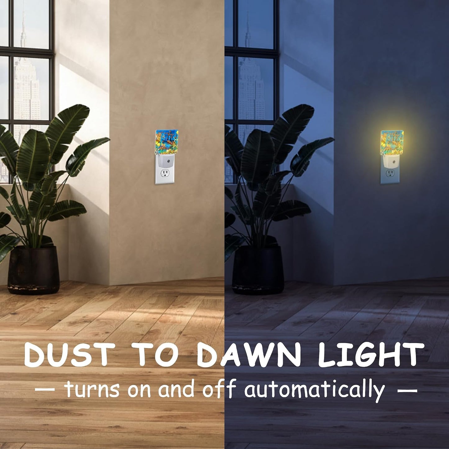 Luz Nocturna Led Peces Sensor Amanecer