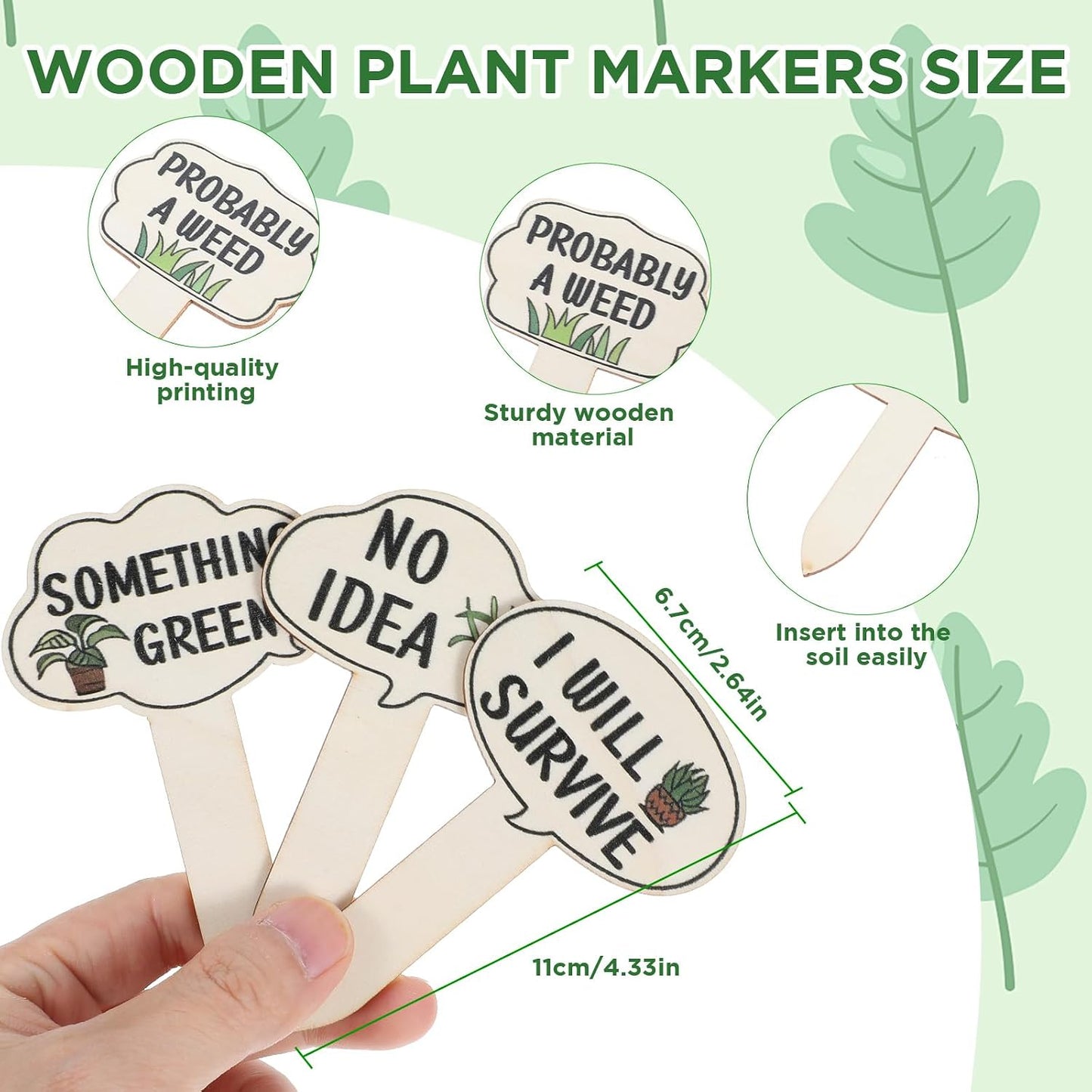 15 Letreros Madera para Plantas Jardín Estacas Decorativas
