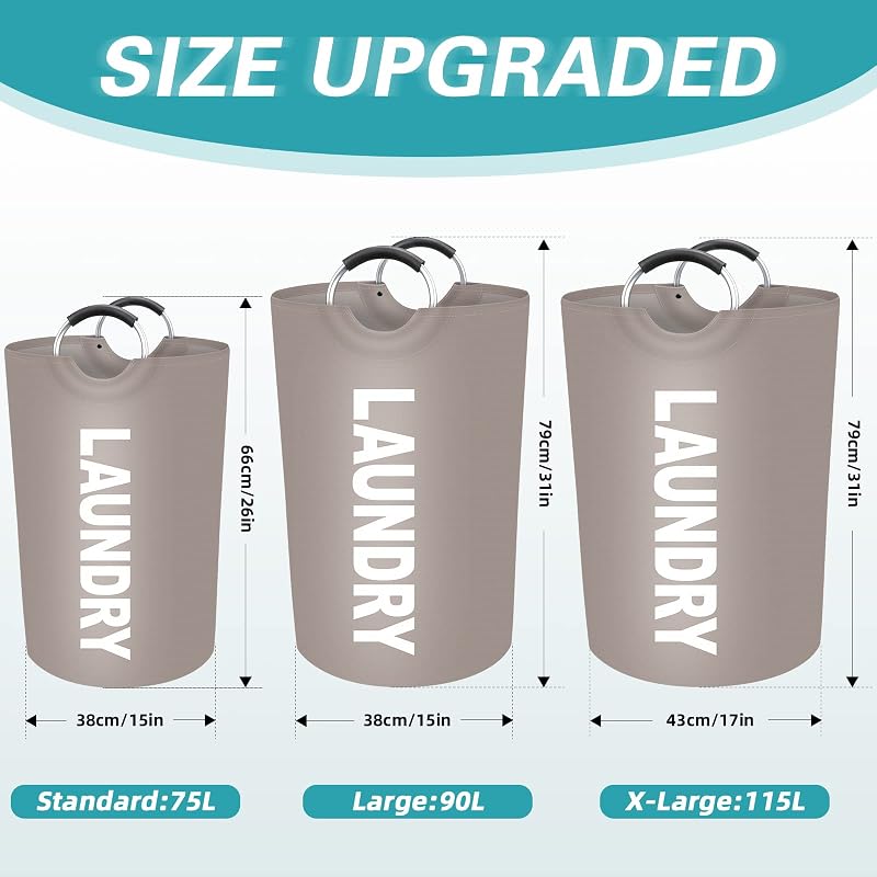 Cesta ropa sucia 90L plegable con asas aluminio espuma