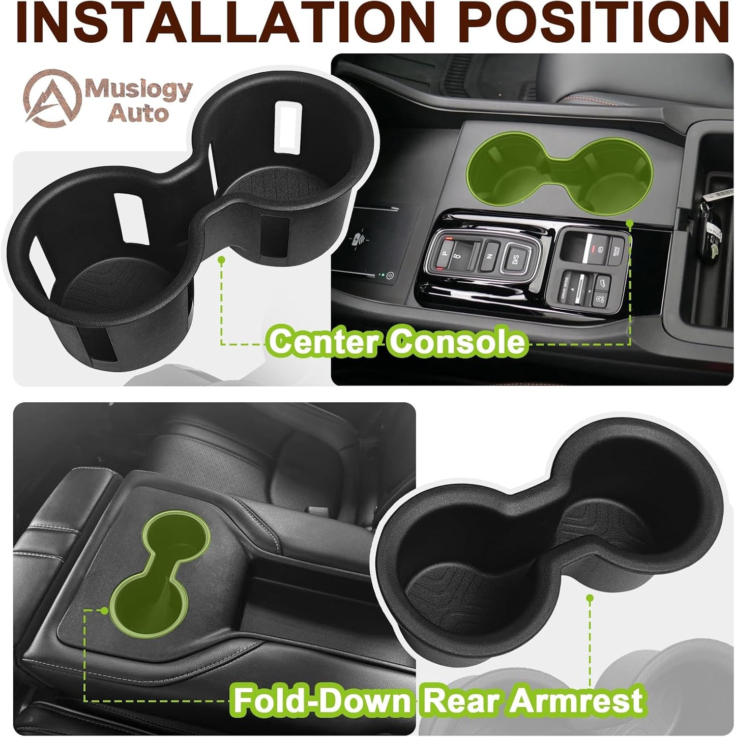 Insertos portavasos consola Honda Pilot antiderrap