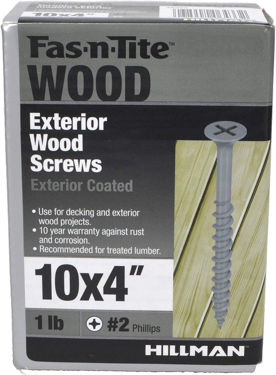 Tornillo madera recubierta exterior 1lb #10x4