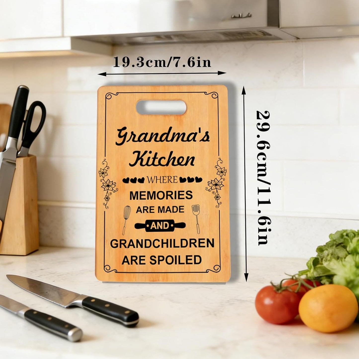 Regalo abuela tabla cortar cocina cumpleaños Navidad