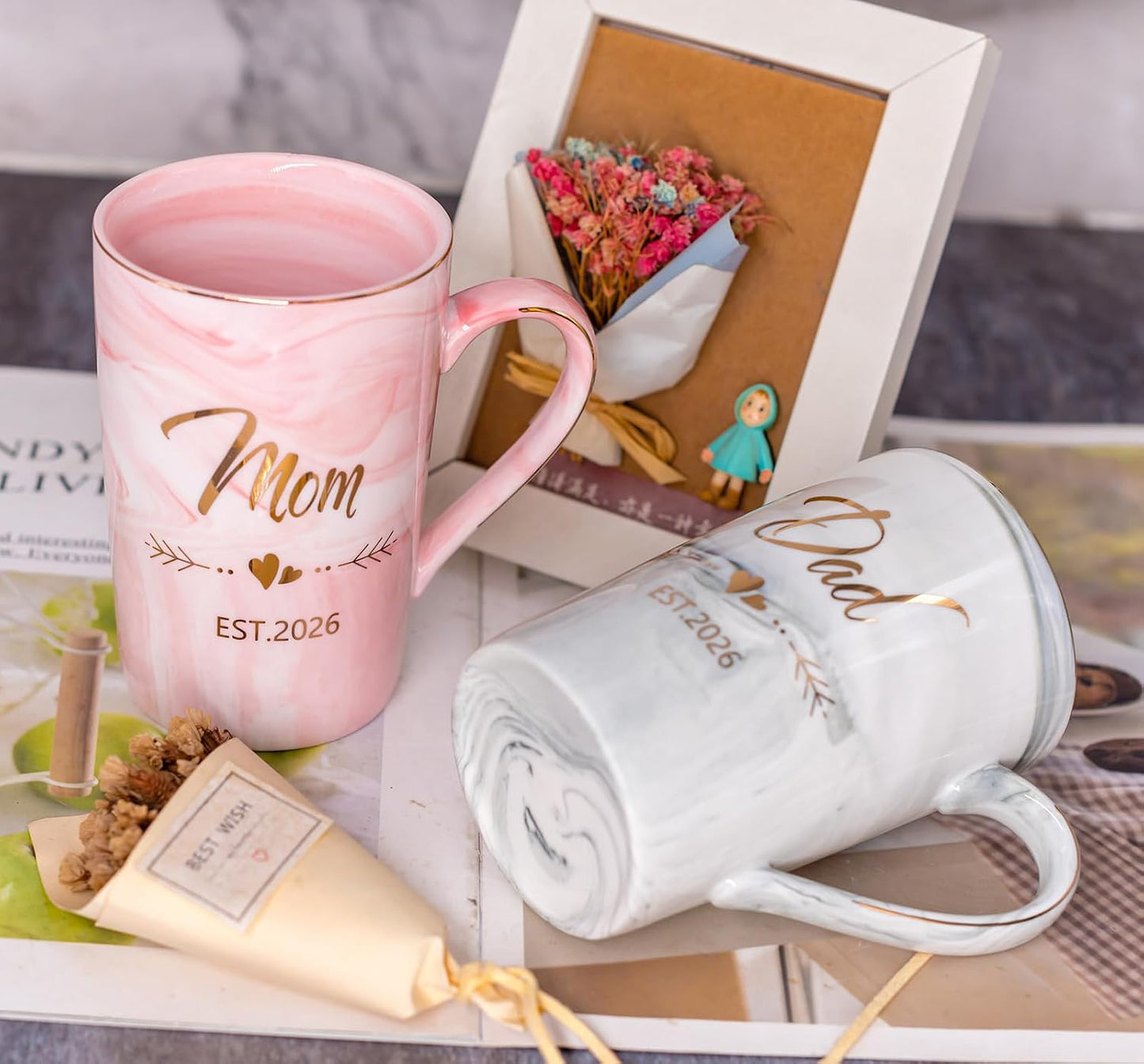 Tazas para parejas i love mommy daddy regalo embarazo