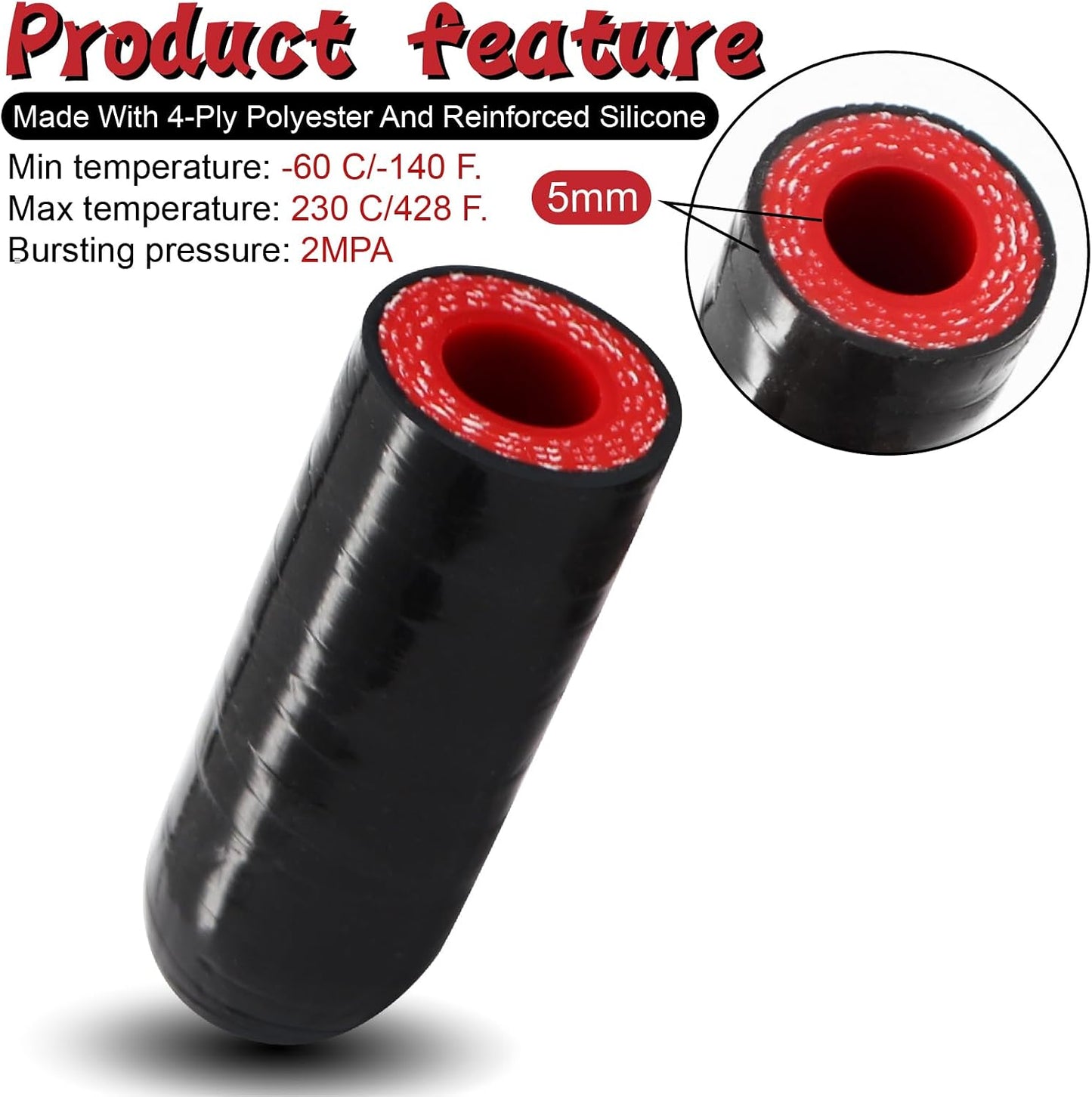 Tapón manguera silicona reforzada 3/8" para válvula turbo