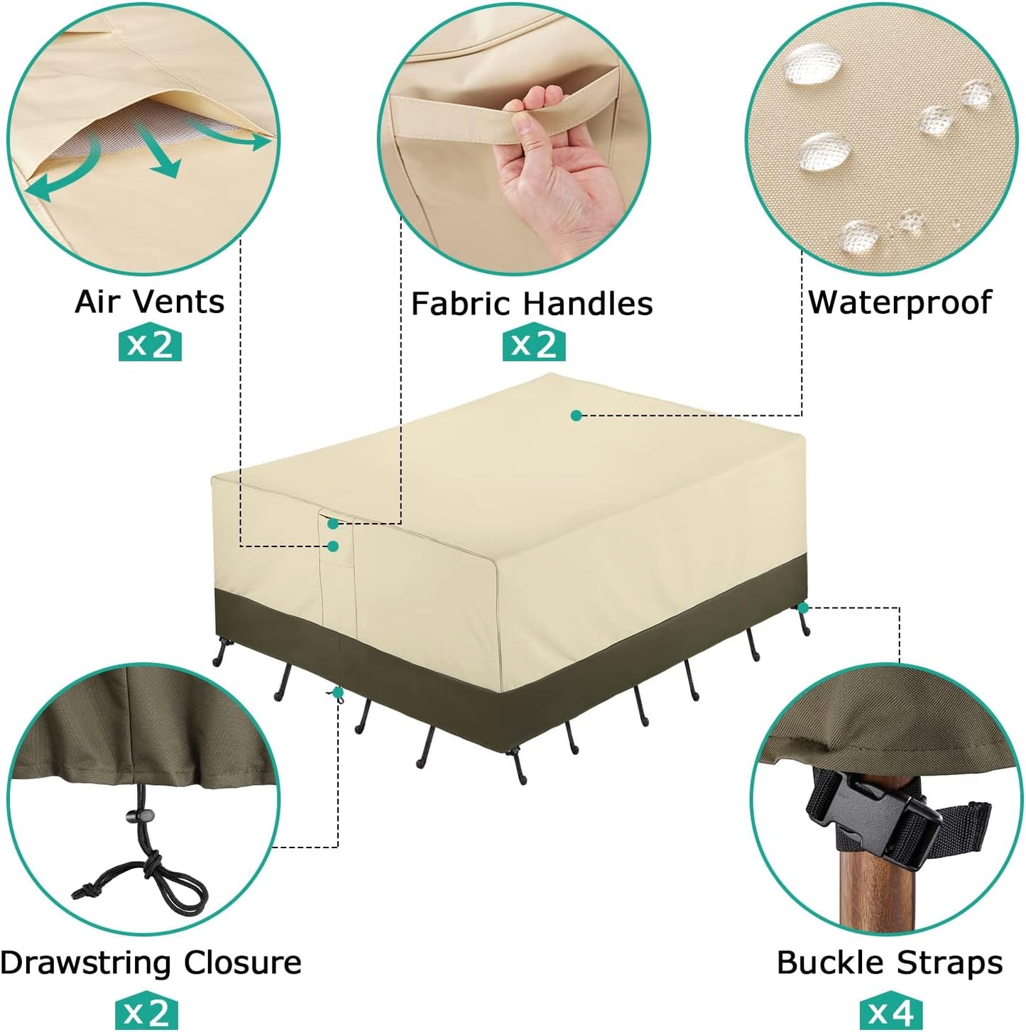 Fundas muebles patio 600D impermeables mesa sillas