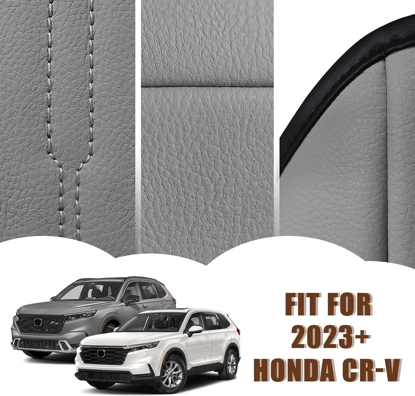 Funda consola central Honda CR-V 23-26 piel vegana borde gris