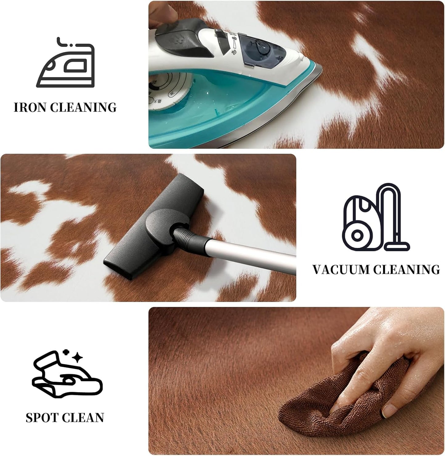 Alfombra piel vaca sintética estampado animal sala
