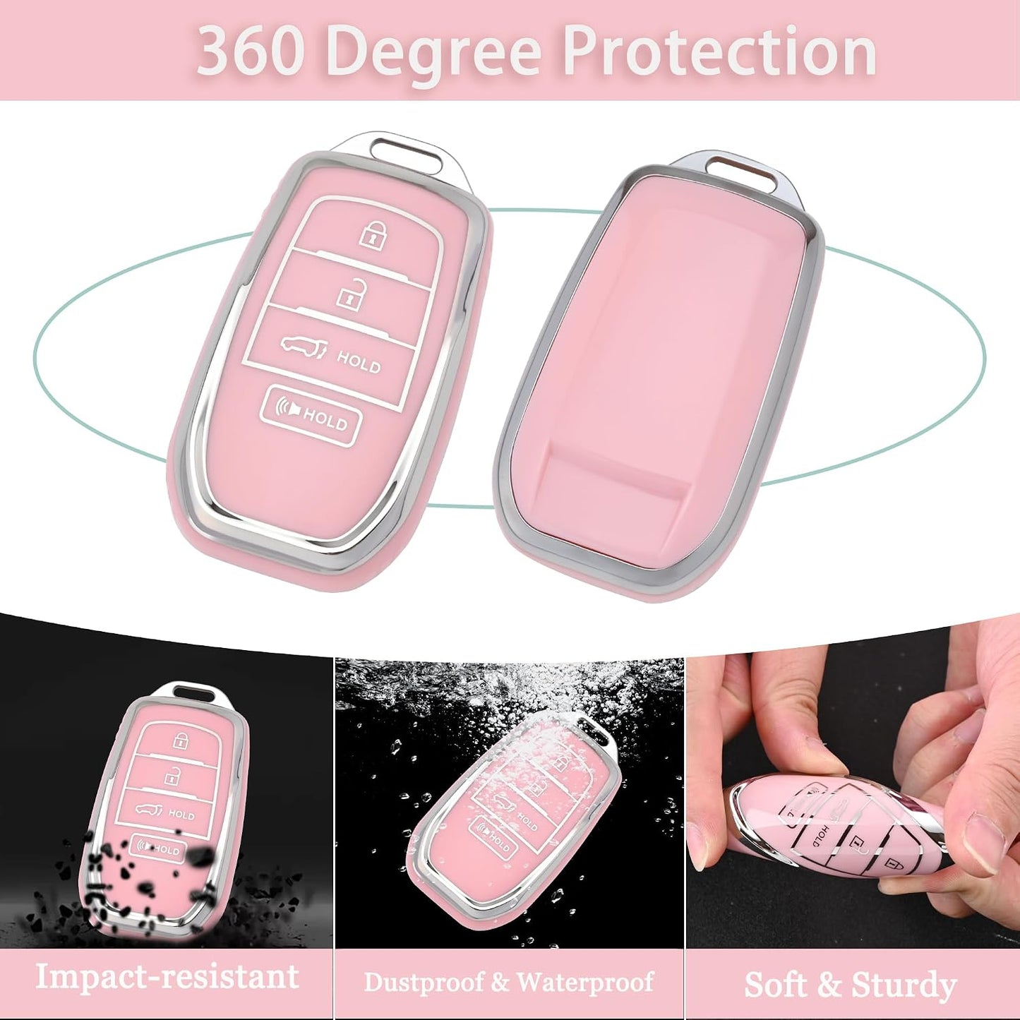 Funda llavero Toyota TPU suave 4 botones para Crown Corolla