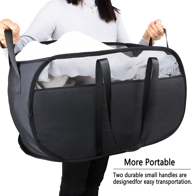 Cesta lavandería plegable con asas dormitorio