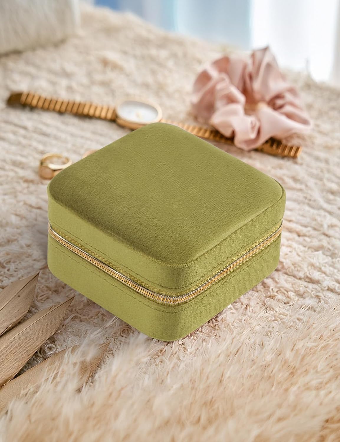 Estuche terciopelo para joyas niñas y mujeres con espejo