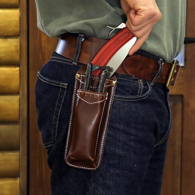 Tijeras podar jardín cuero plegable 2en1 funda herramienta