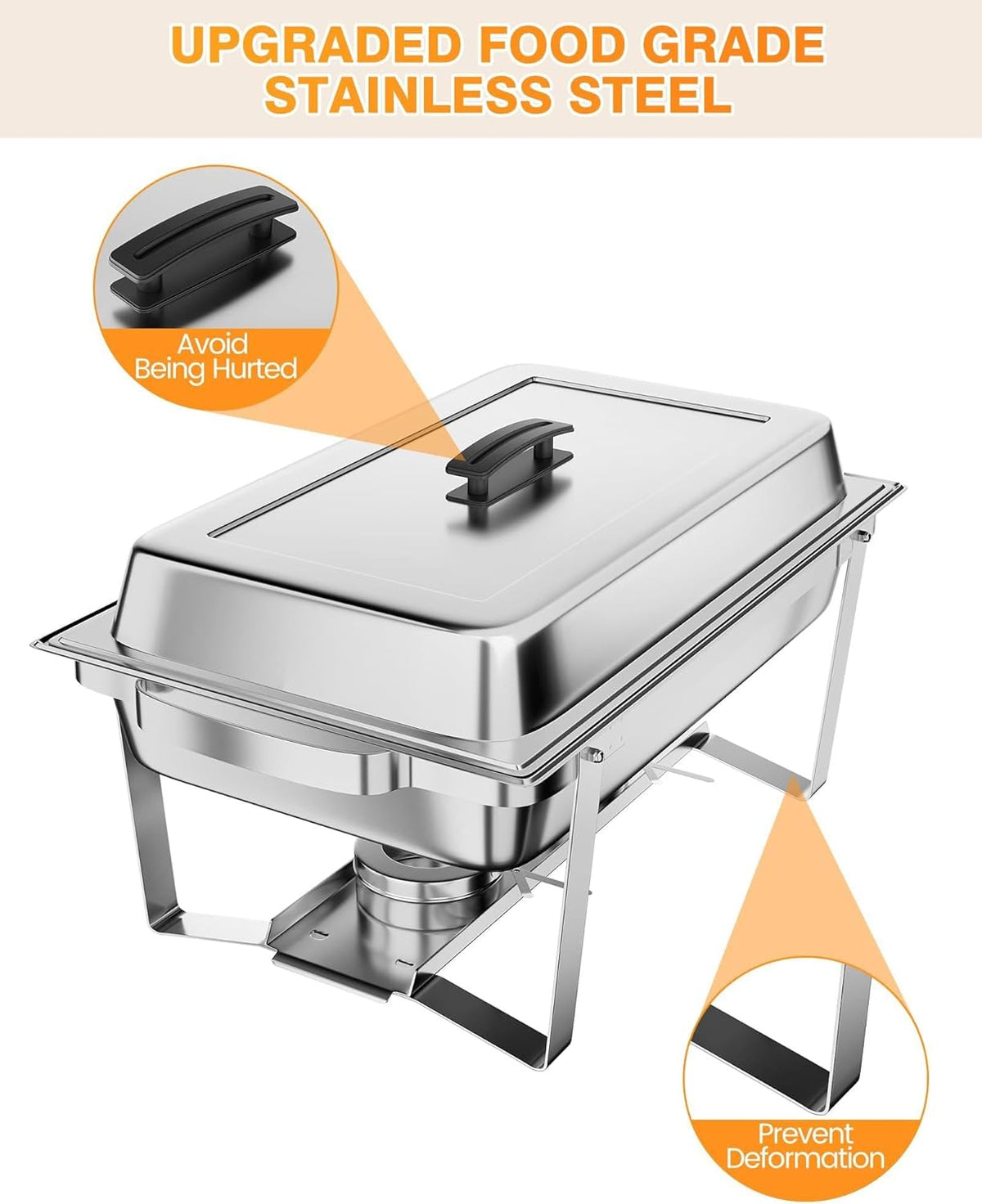 2 Pzas Calentador Alimentos Acero Inox 8qt NSF Certificado