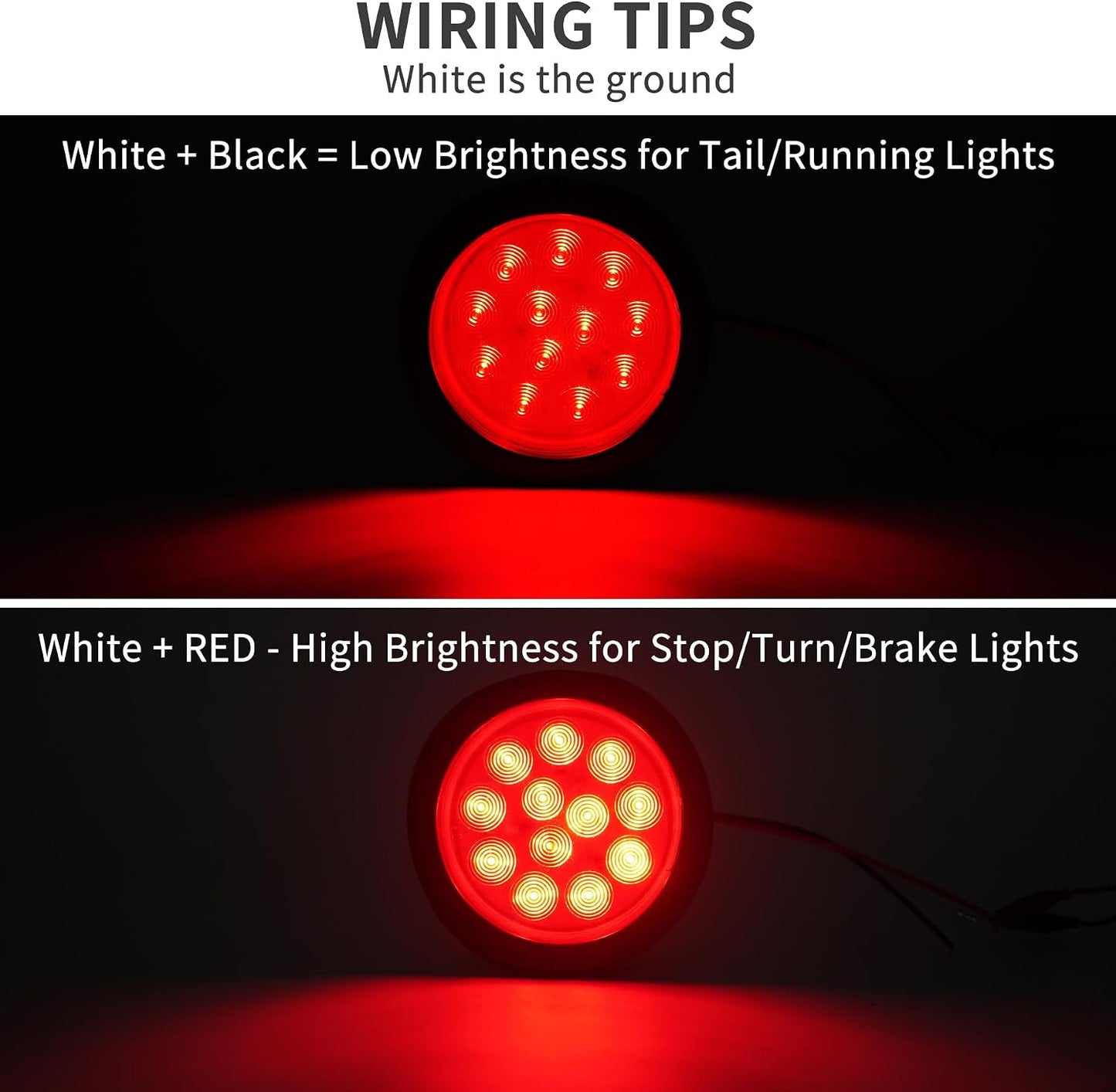 2 Pzas Luces Traseras LED 4" para Remolque 3en1