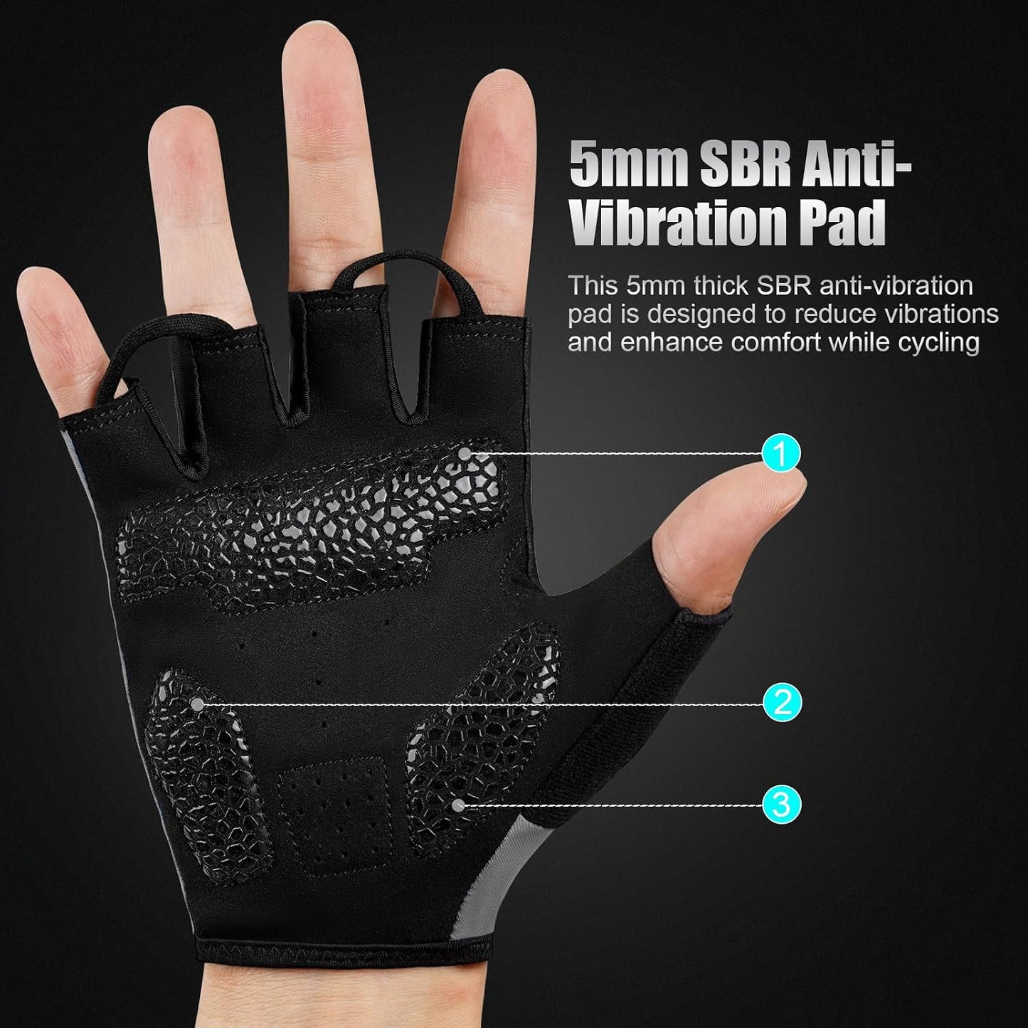 Guantes ciclismo medio dedo deporte aire libre