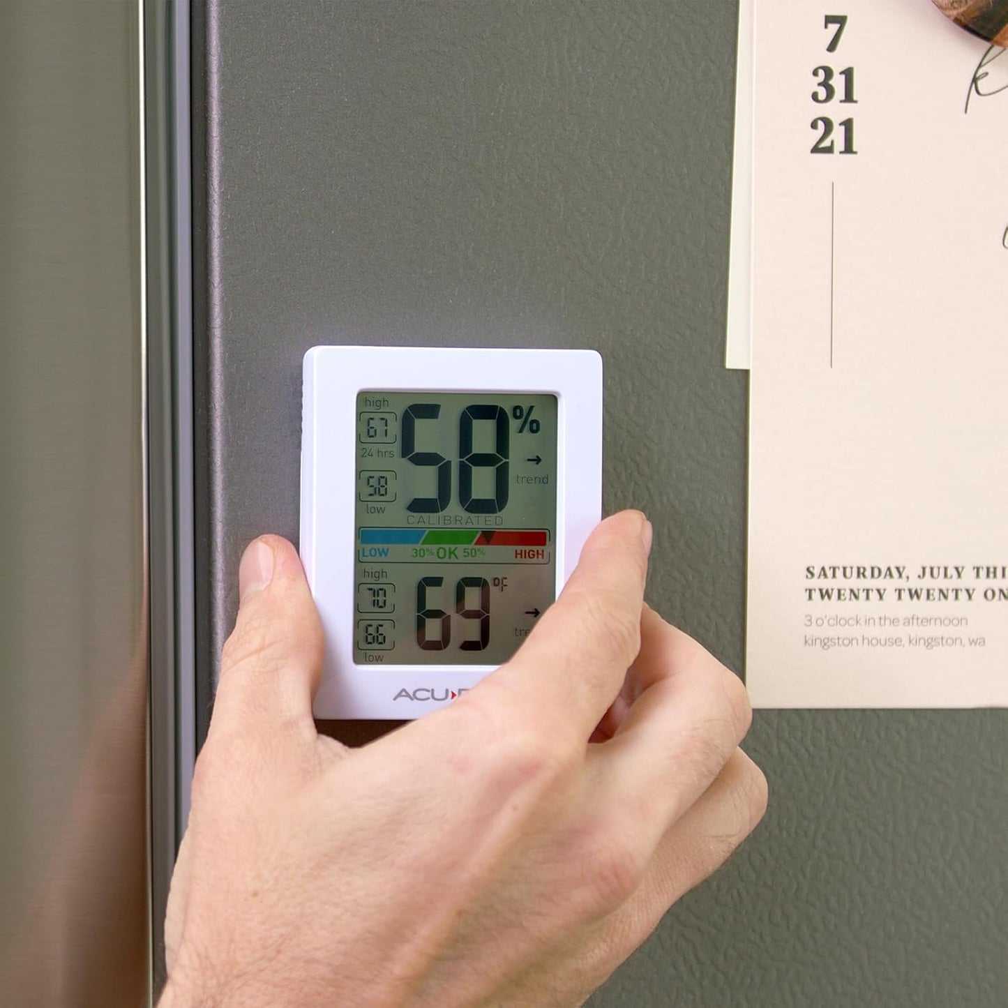 Higrómetro digital para interiores 3x2.5" blanco
