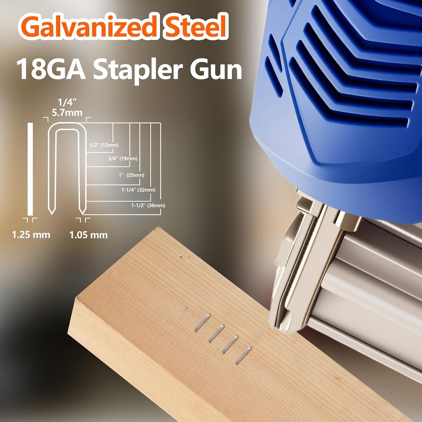 1000 Grapas Corona Estrecha 1/4pulg 1-1/2pulg Galvanizadas 18ga