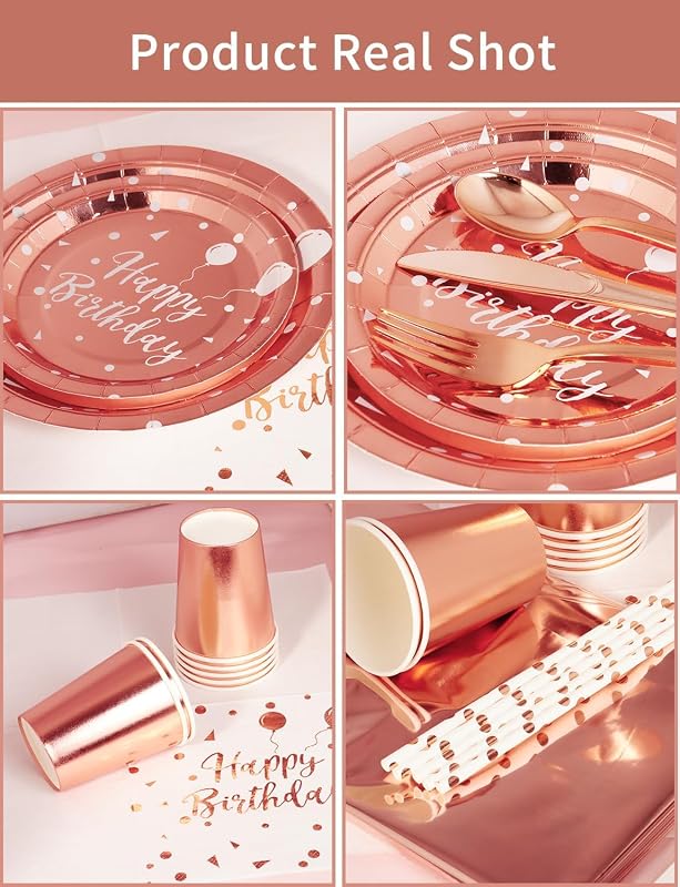 Set vajilla fiesta 161pzas color oro rosa