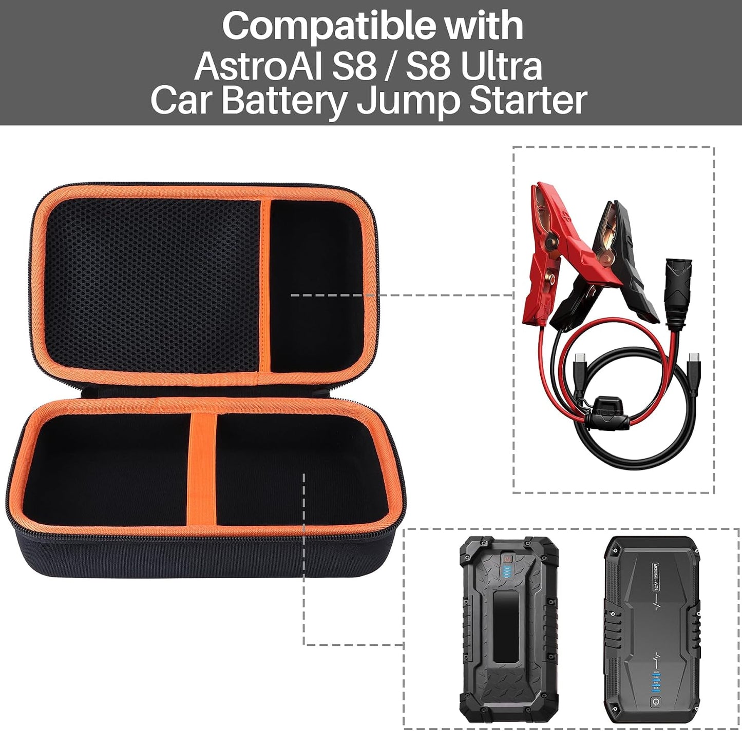 Estuche compat. AstroAI S8/S8 Ultra arrancador batería coche