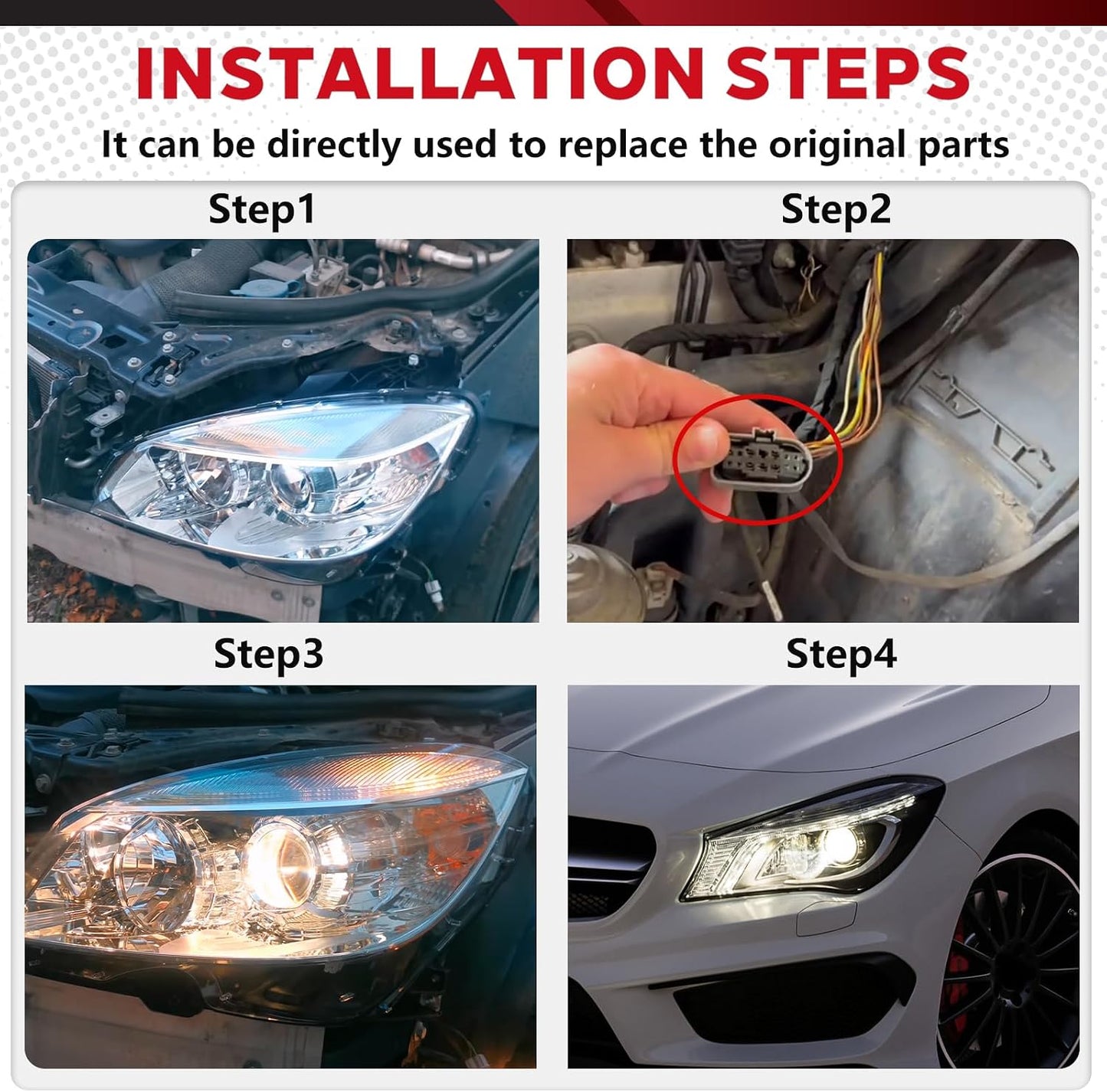 Conector faro coleta cable comp Mercedes Clase E S C300