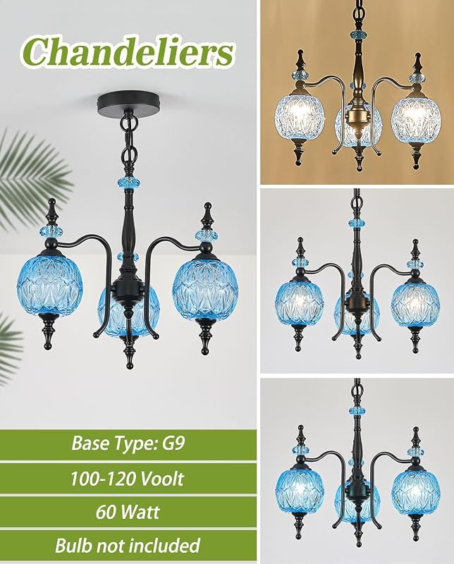 Lámparas colgantes vintage 3 luces cocina dormitorio sala