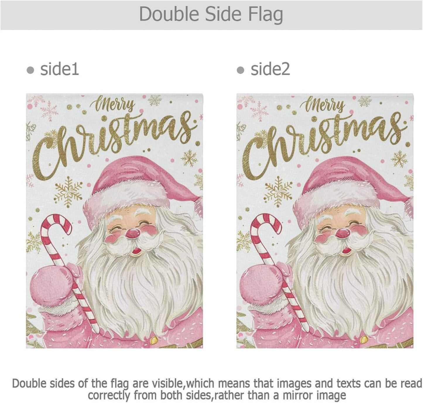 Bandera Navidad jardín 12x18" doble cara Papá Noel