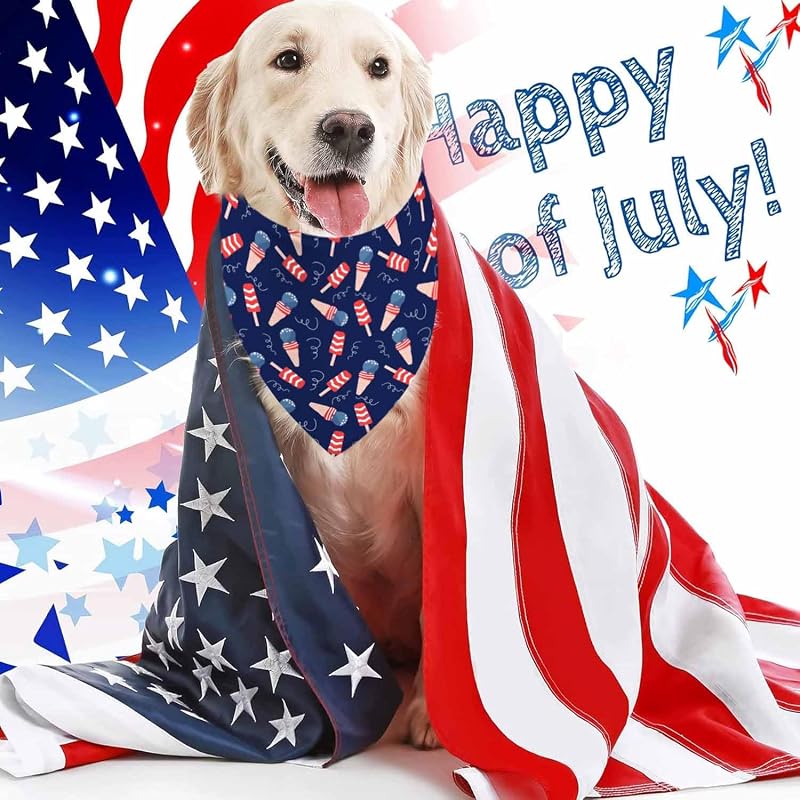 Bandana ajustable perro 4 de julio bandera estadounidense