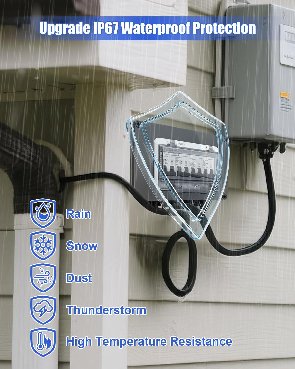 Interruptor solar 4 cuerdas 32A caja IP67 con conectores MC4