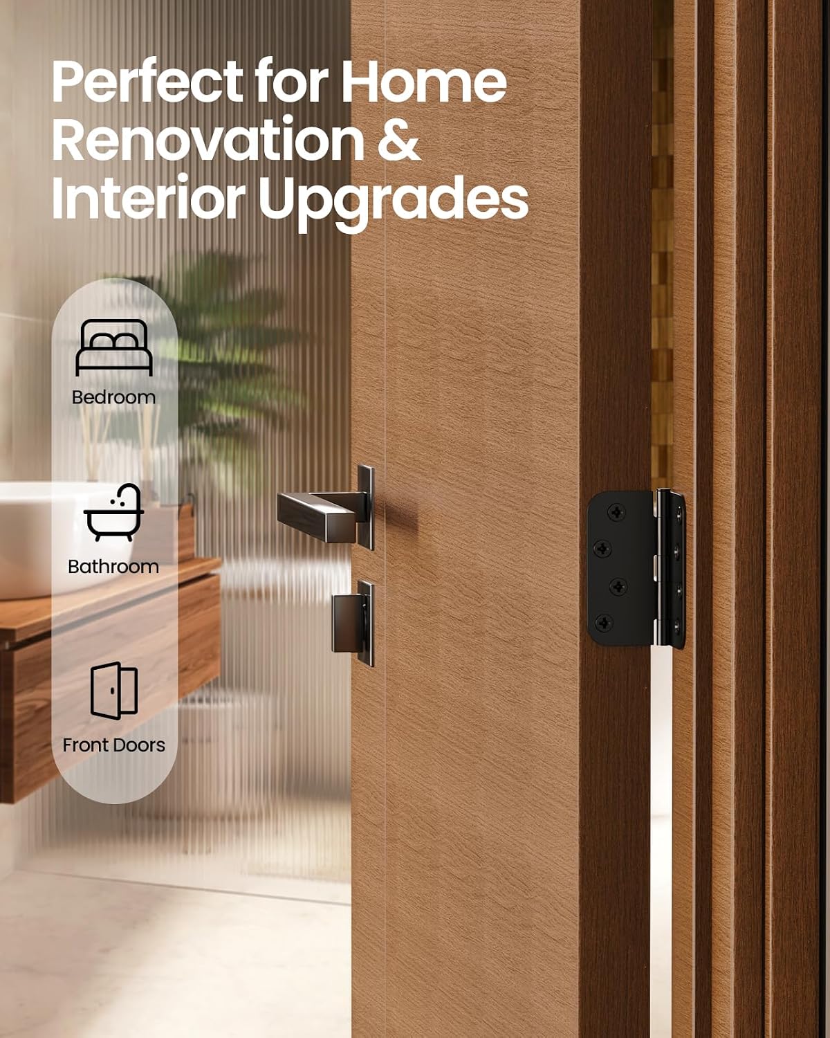 Bisagras puerta negras mate 4pulg set 3 uso residencial