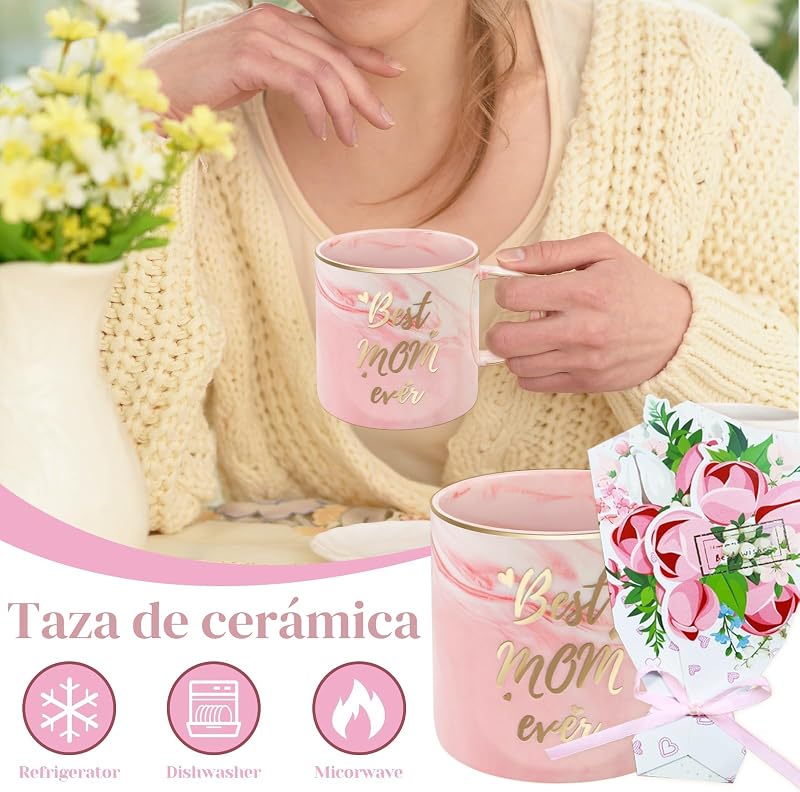 Cesta regalo mujer con taza cerámica 12oz
