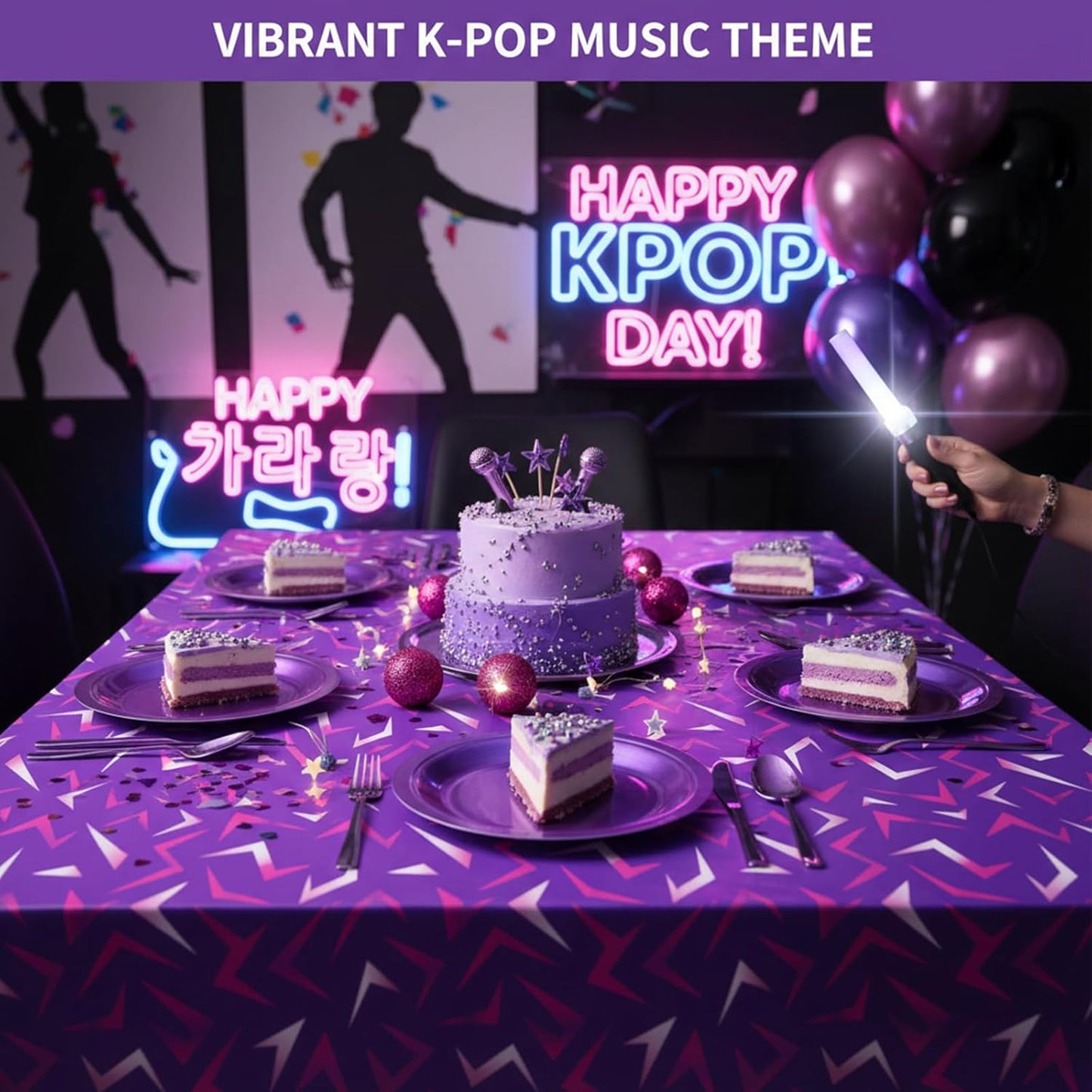 2 Pzas Manteles Plásticos Kpop 54x108pulg para Cumpleaños