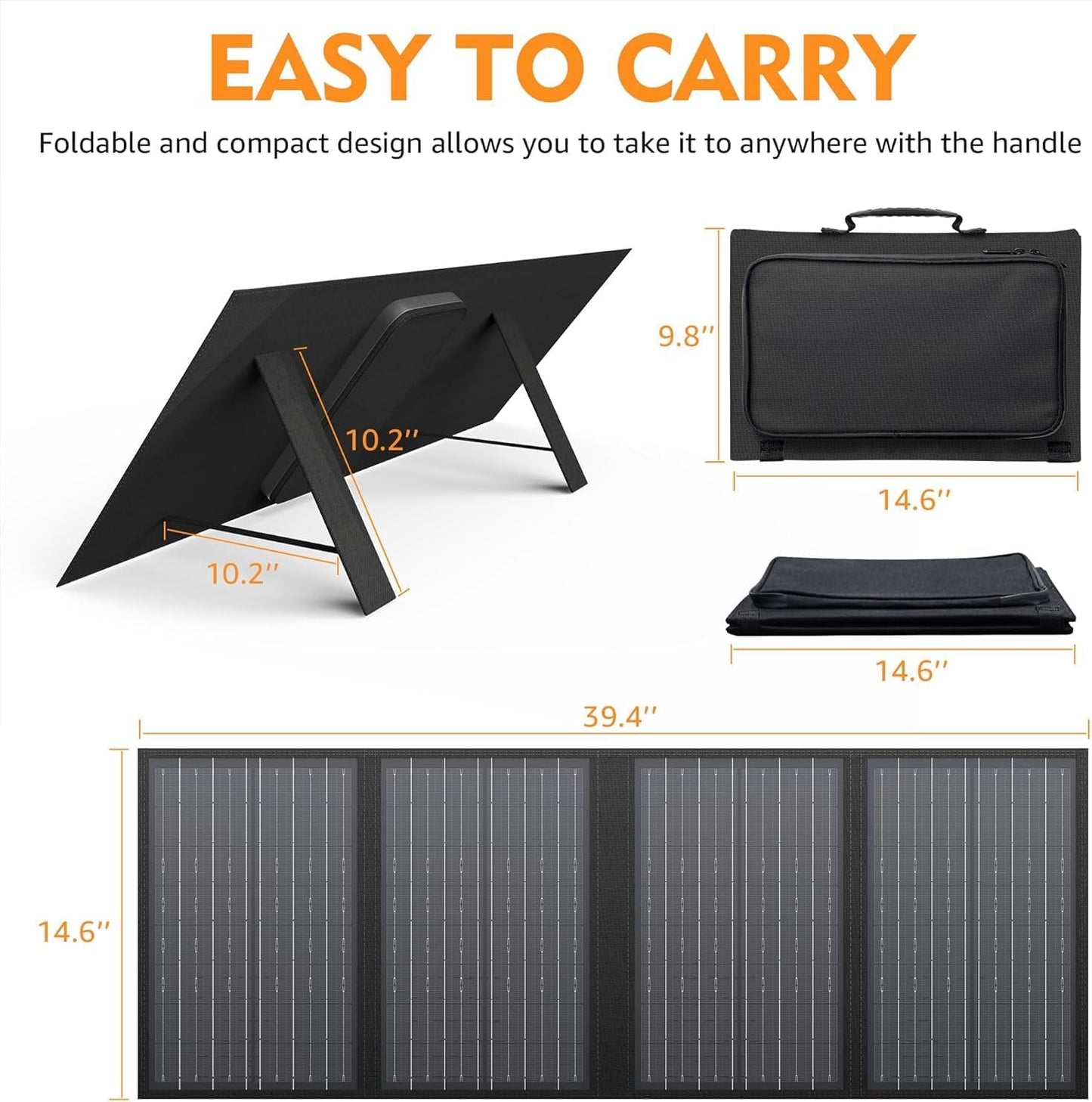 Cargador solar plegable 60W 18V 11 conectores