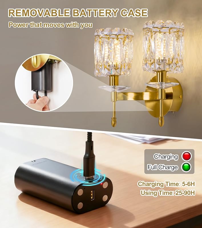 Aplique pared recargable 13500mAh con control remoto