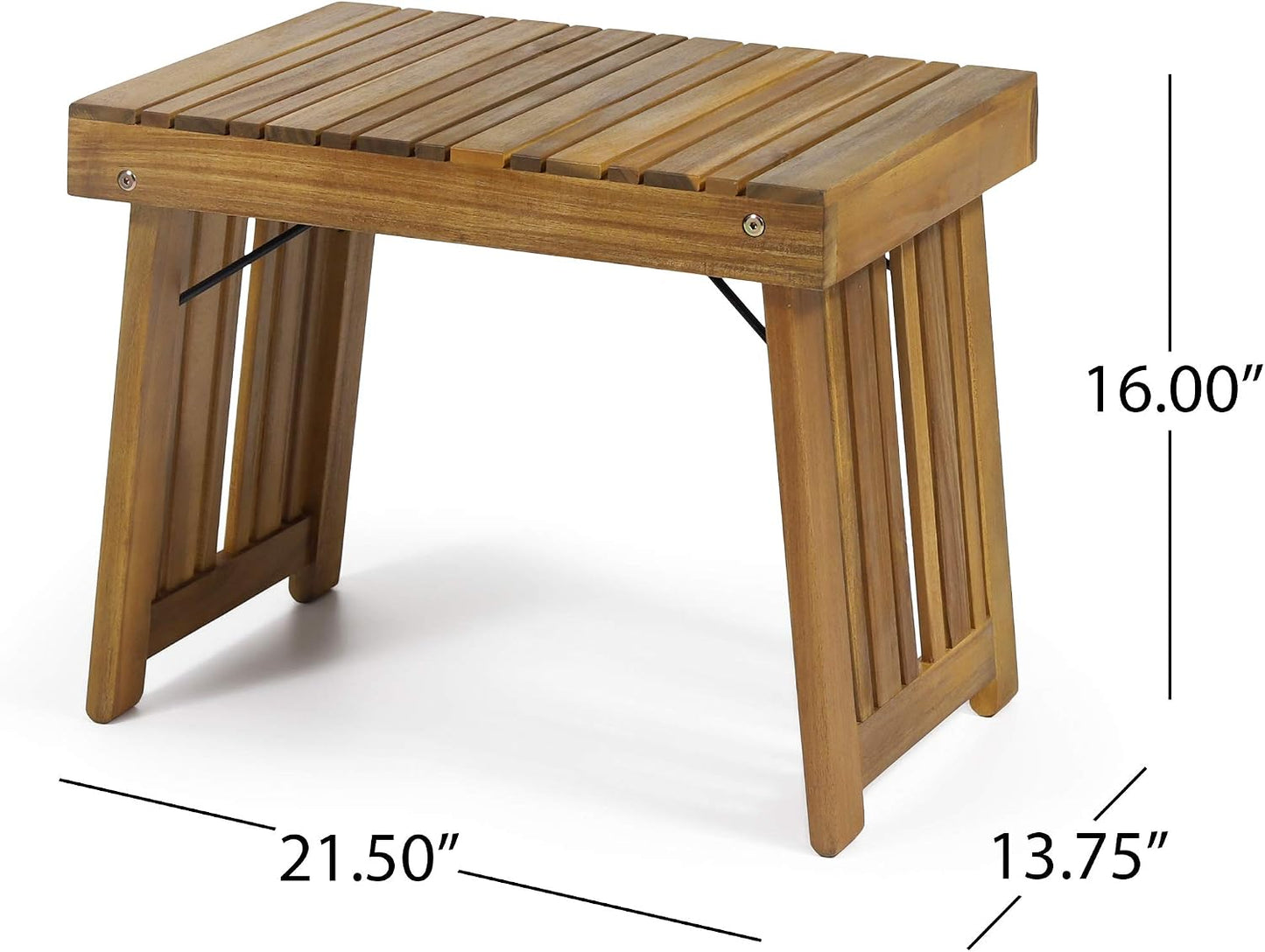 Mesa auxiliar plegable acacia acabado teca