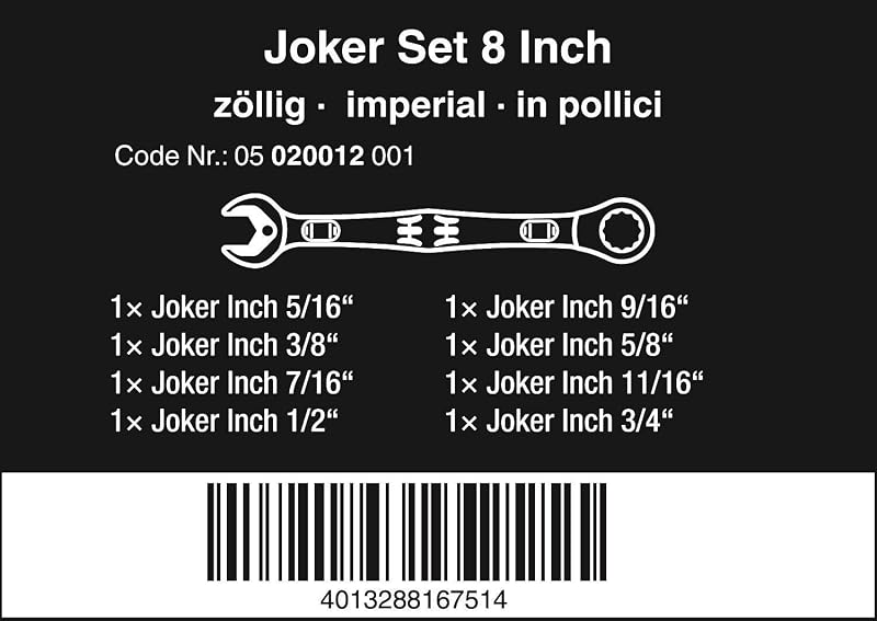Set 8 Pzas Llaves Combinadas Joker Imperial