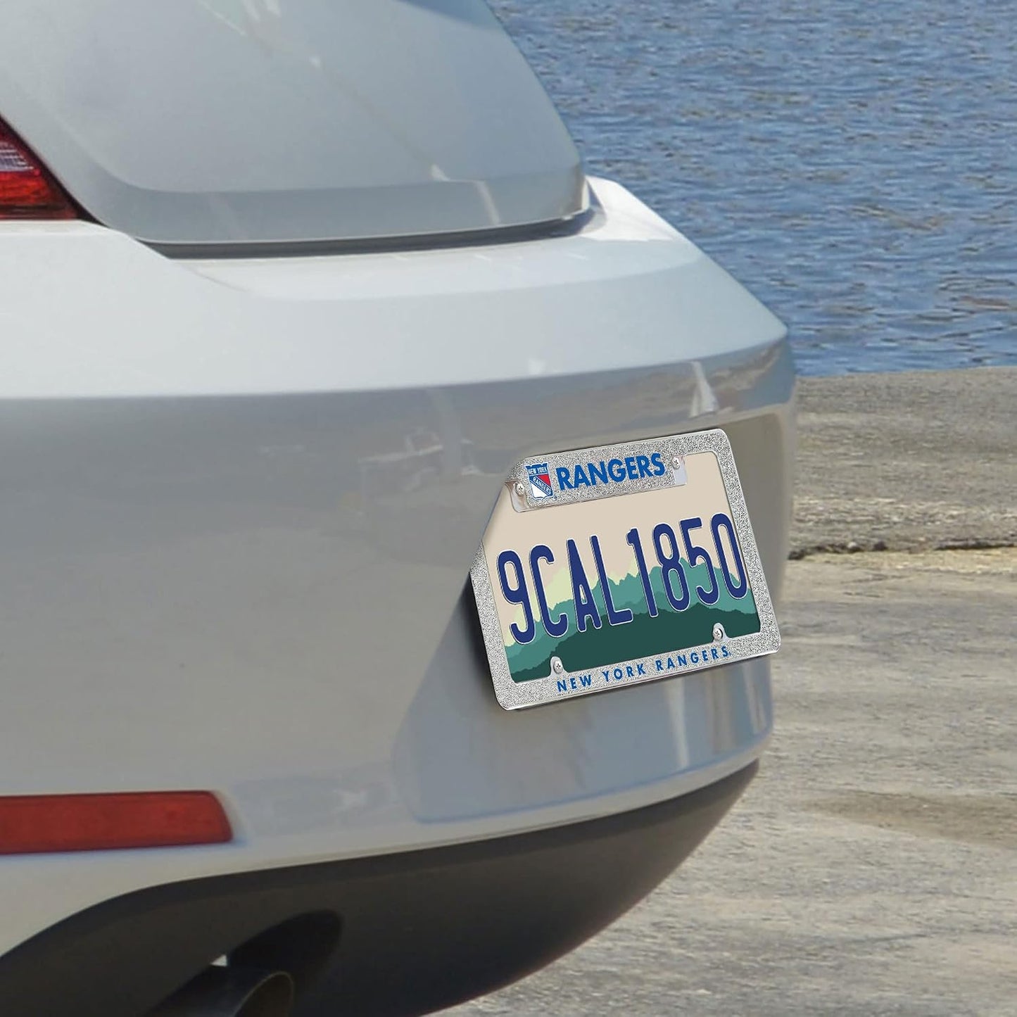 Marco placa coche NHL Rangers plateado