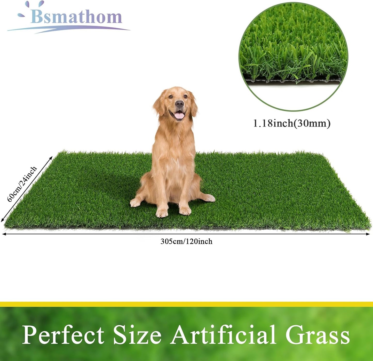 Alfombra césped artificial 2x10ft interior exterior