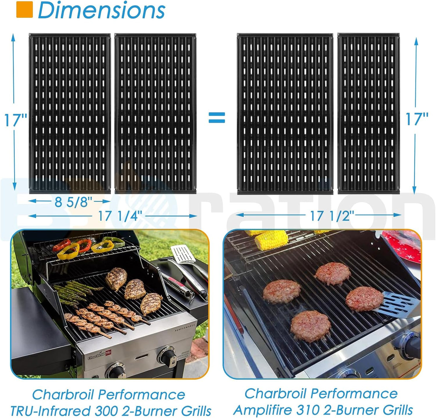 Rejilla parrilla 17pulg para TRU-Infrared 2 quemadores