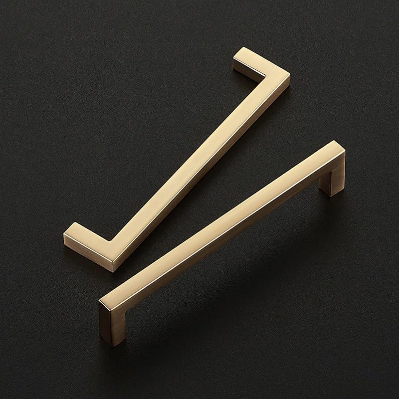 15 Manijas Cajón 5" Cuadradas Bronce Champán