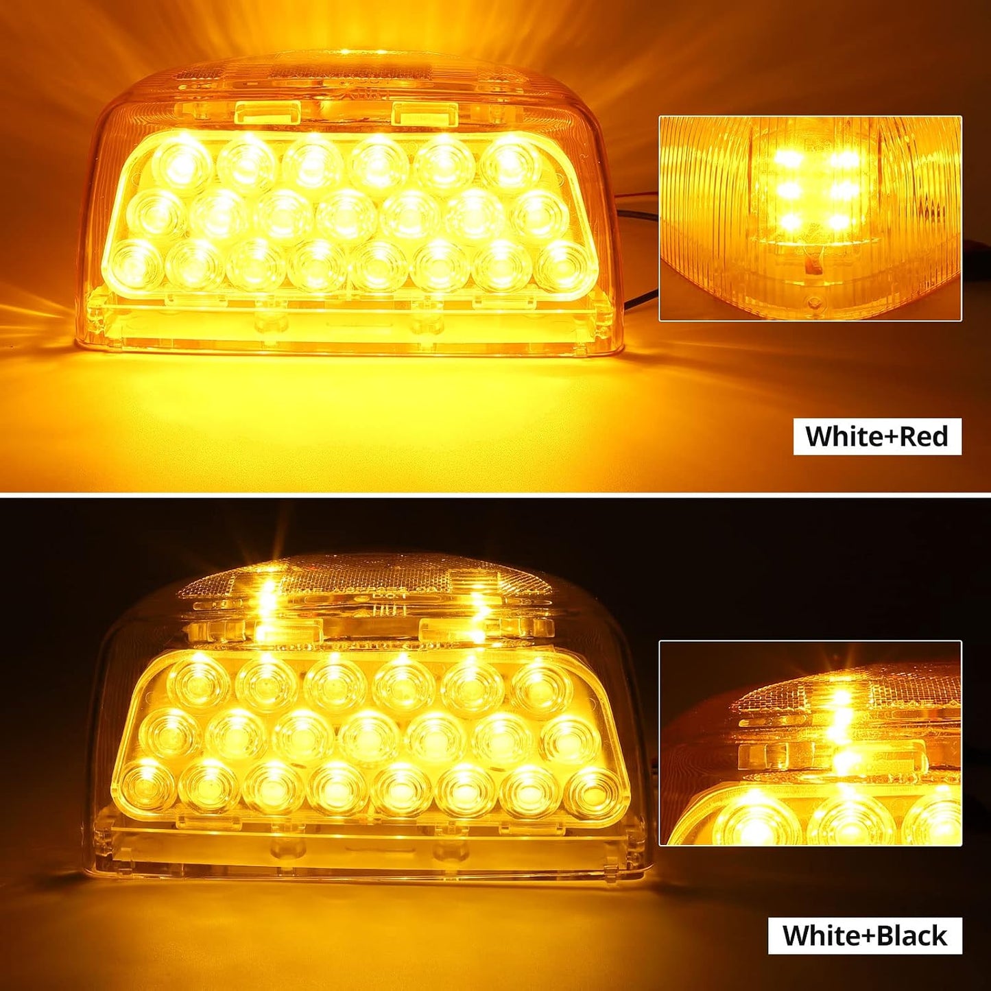 2 Luces LED Ámbar Intermitentes para Faros Peterbilt