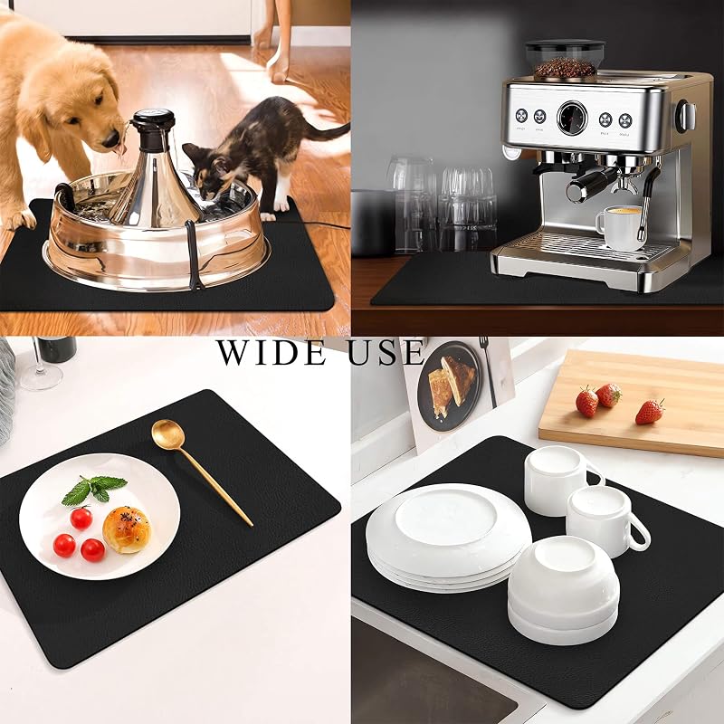 Tapete goma absorbente para encimera café 17x31.5pulg negro