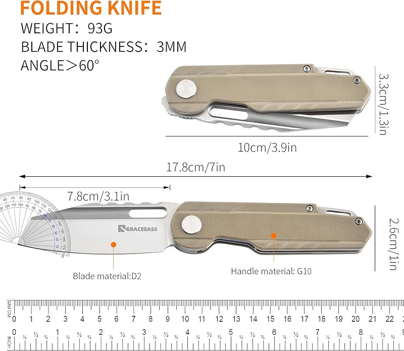 Cuchillo bolsillo plegable serie Tuotu A-80003-2 caqui