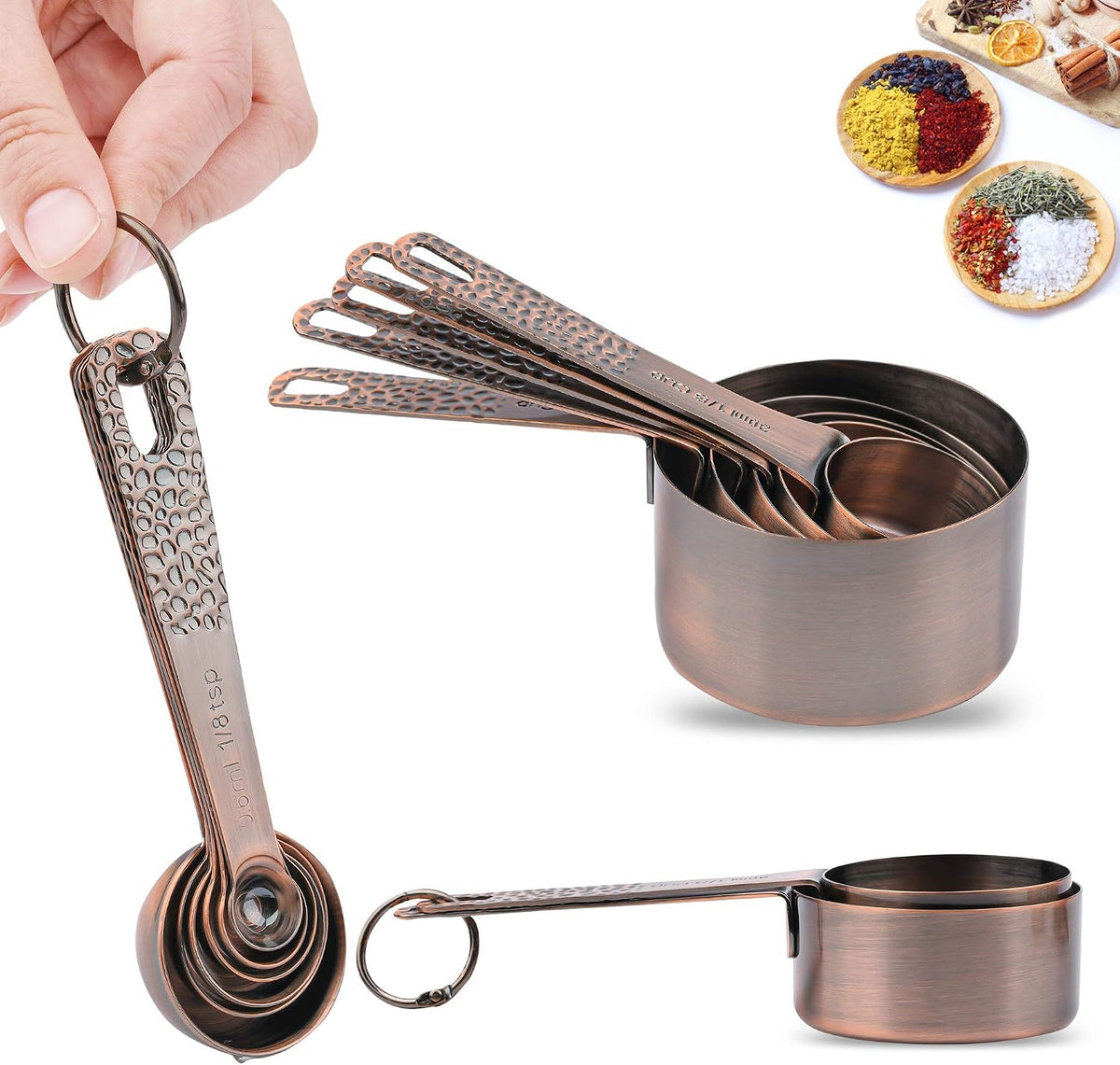 Set 5 Tazas y 6 Cucharas Medidoras Acero Inox