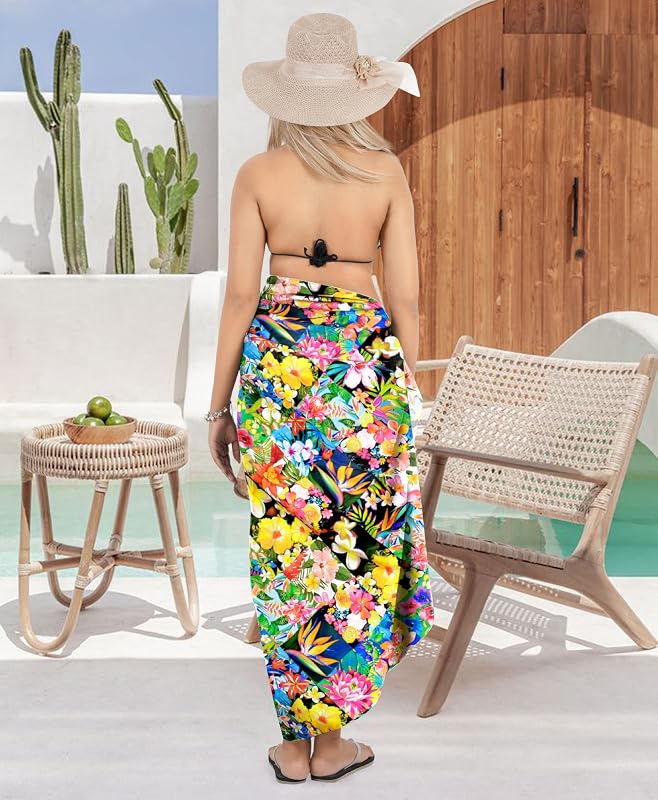 Pareo para Mujer de Algodón con Estampado Floral