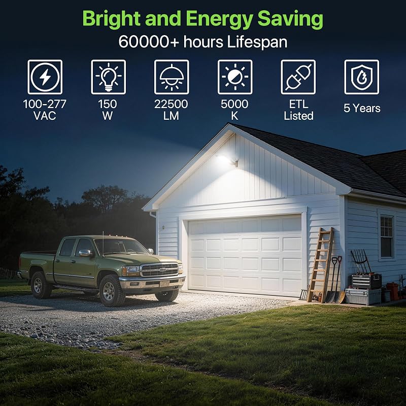 Luz LED estacionamiento 150W 22500lm IP65 ajustable